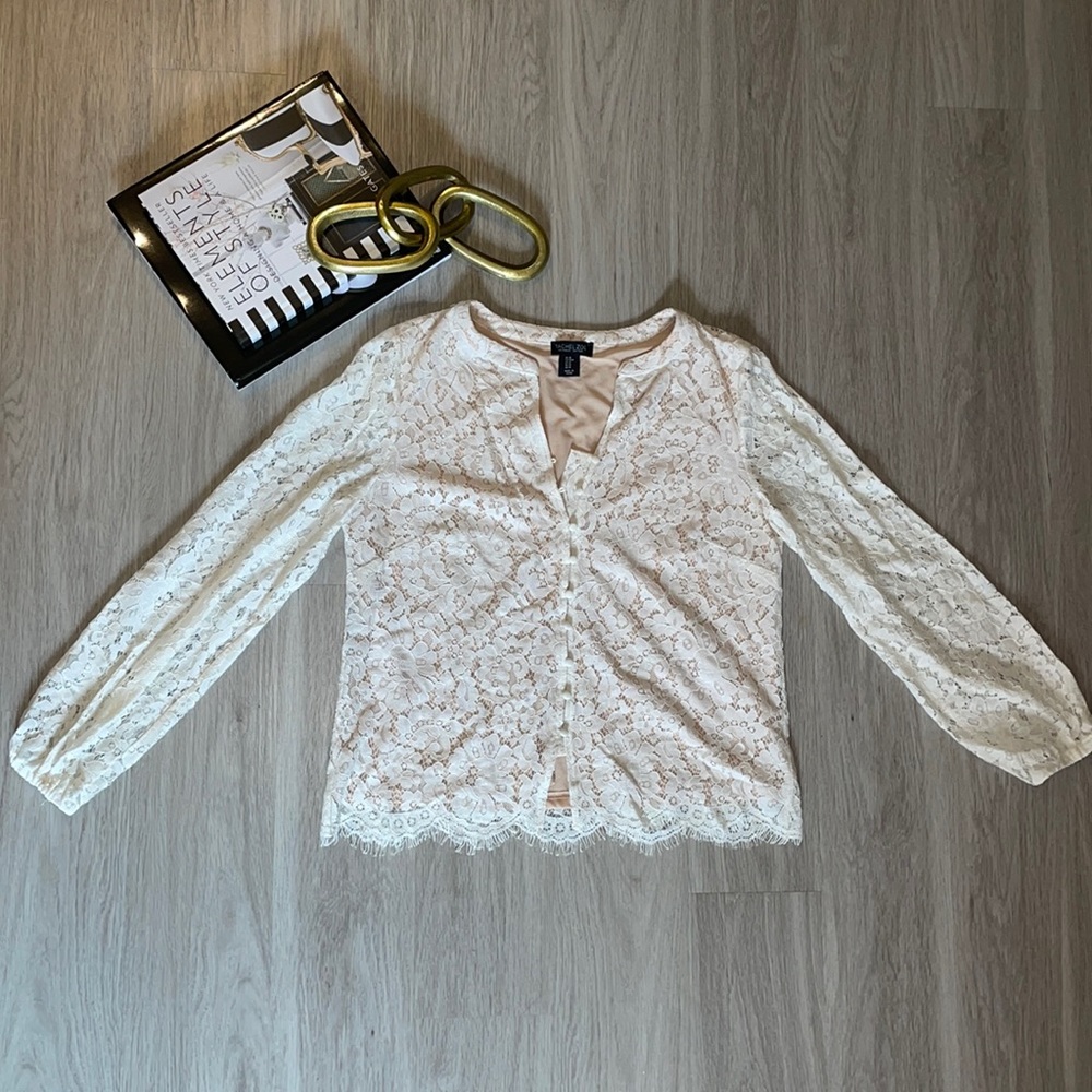 Rachel Zoe long-sleeve lace top 🔥